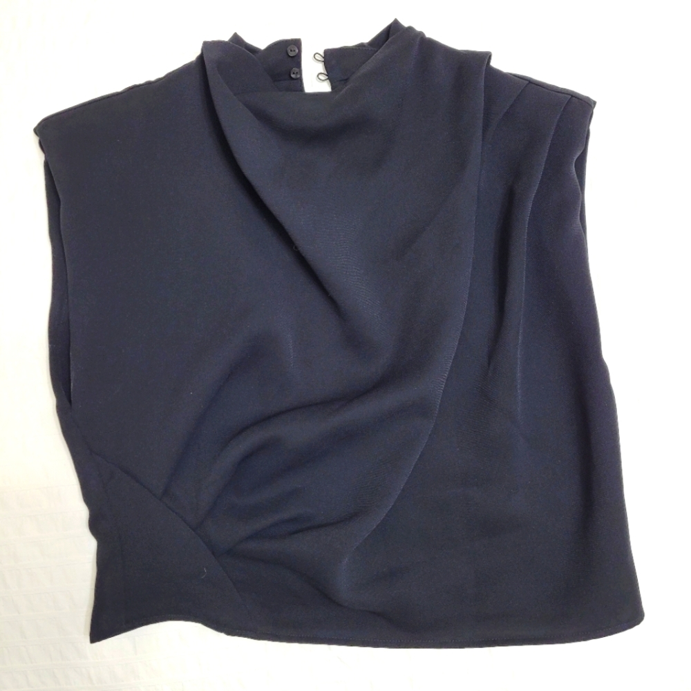 Zara black sleeveless top with shoulder pads